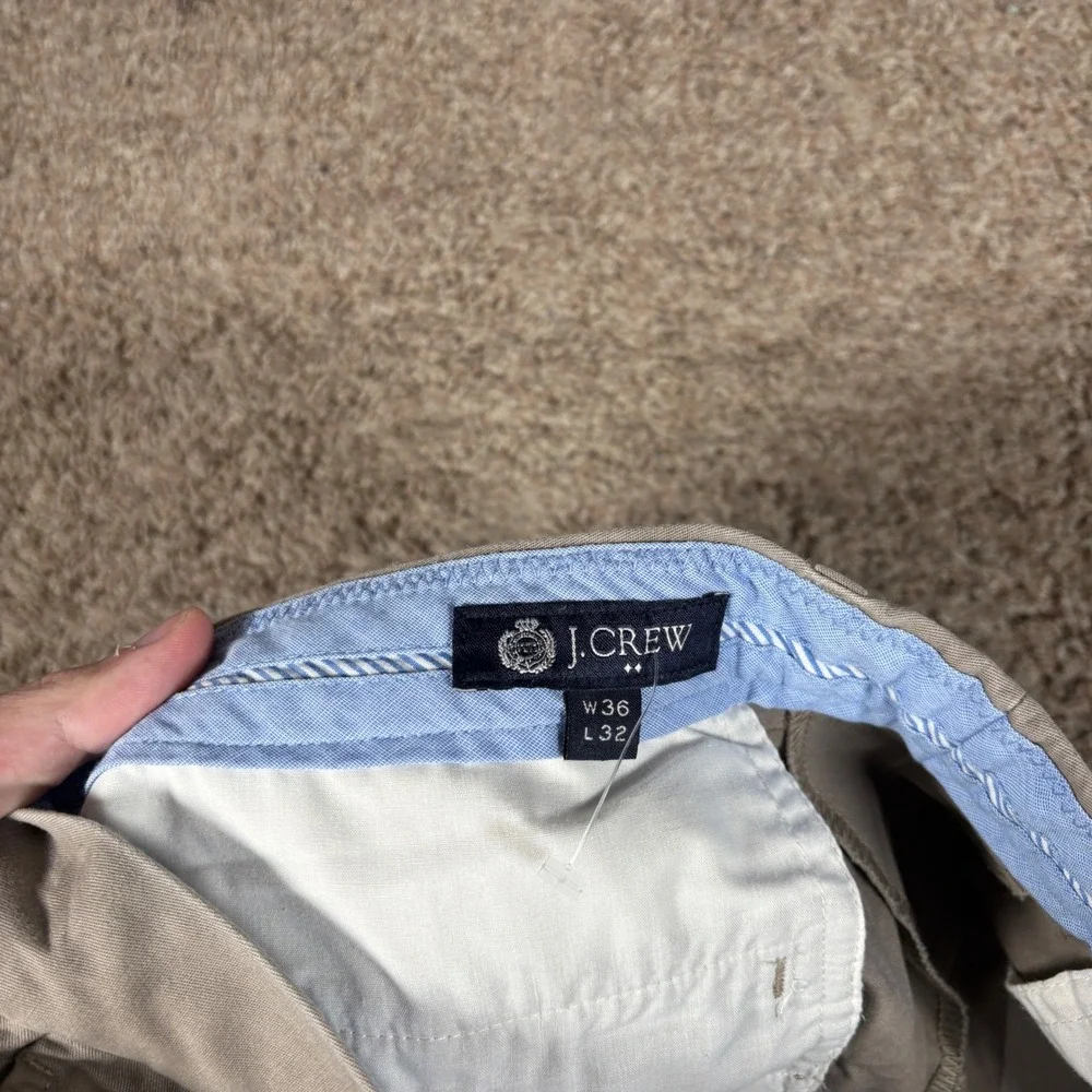 J. Crew Bedford Mens Khaki Tan Straight Leg Chino Pants‎ 36x32 Cotton Twill